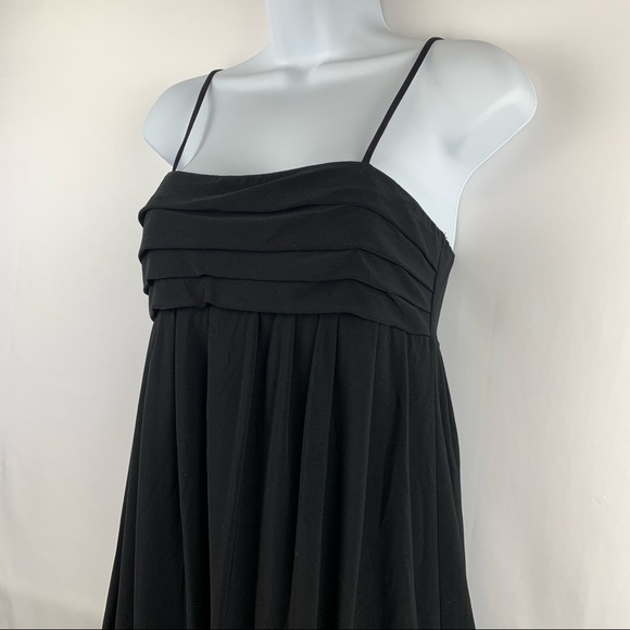 Morgan & Co. Solid Black Draped Spaghetti Strap Mini Balloon Dress Retro - Picture 14 of 15